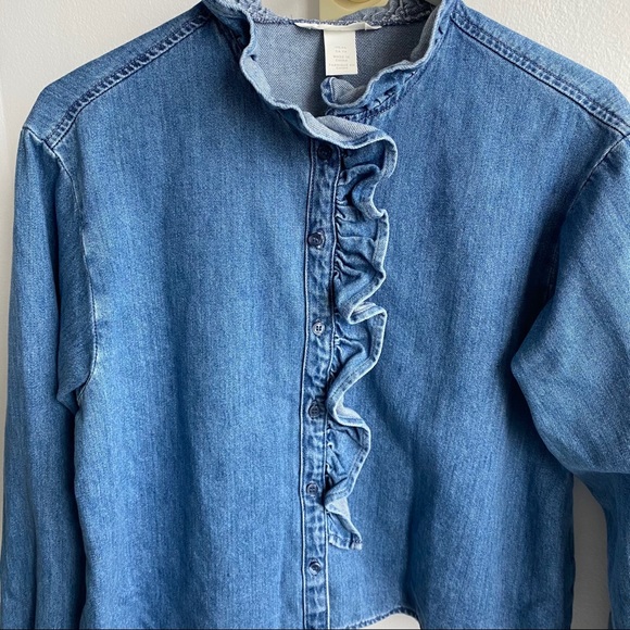 H&M Jean shirt/top XS - Picture 3 of 5